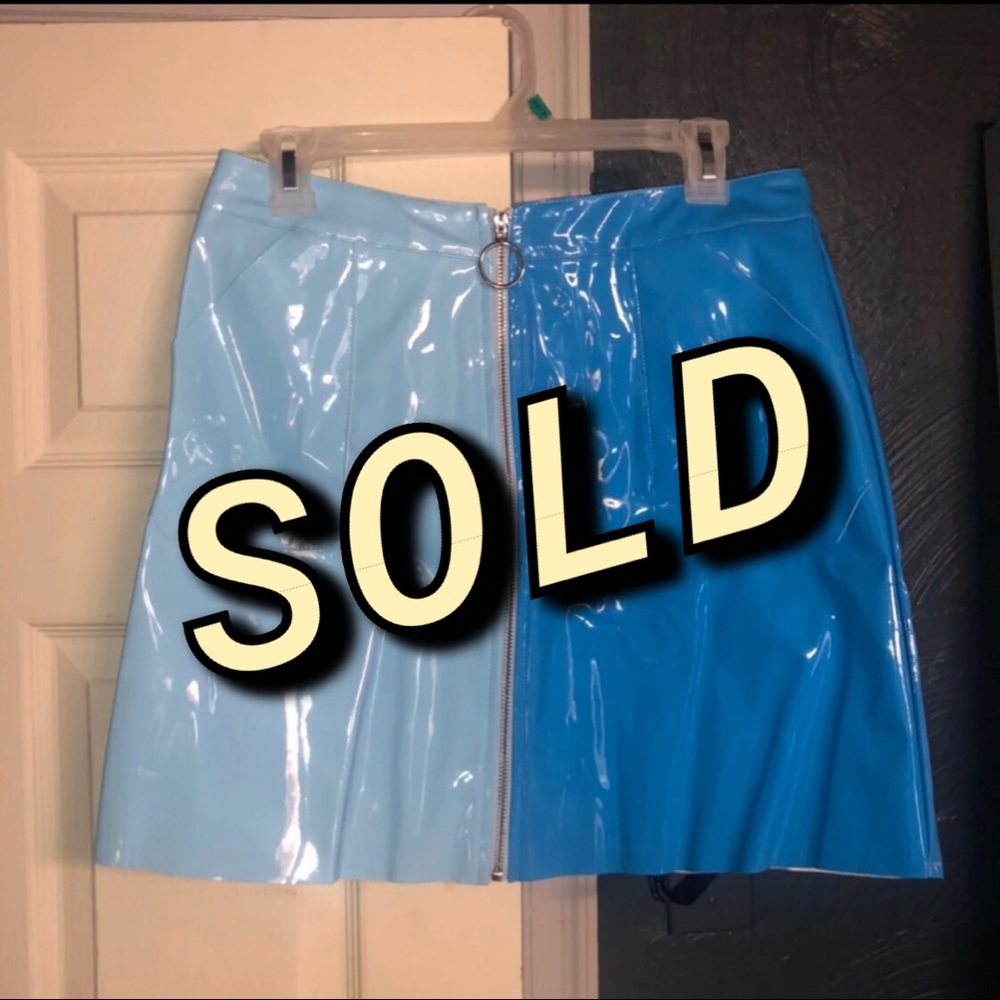 BooHoo Vinyl Two Tone Skirt